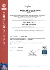 ISO 9001:2015
ISO 14001:2015